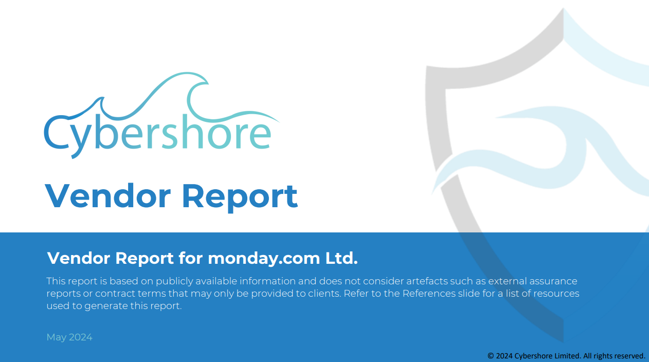 Monday.com – free vendor due diligence report to kick-start your due diligence activities